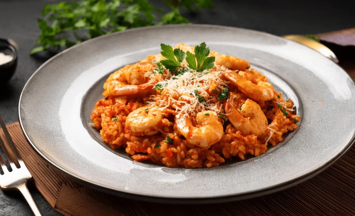 Spicy risotto med nduja og scampi